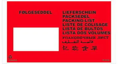 Docustick dispatch envelope with print in 10 languages C65 225 mm x 122 mm